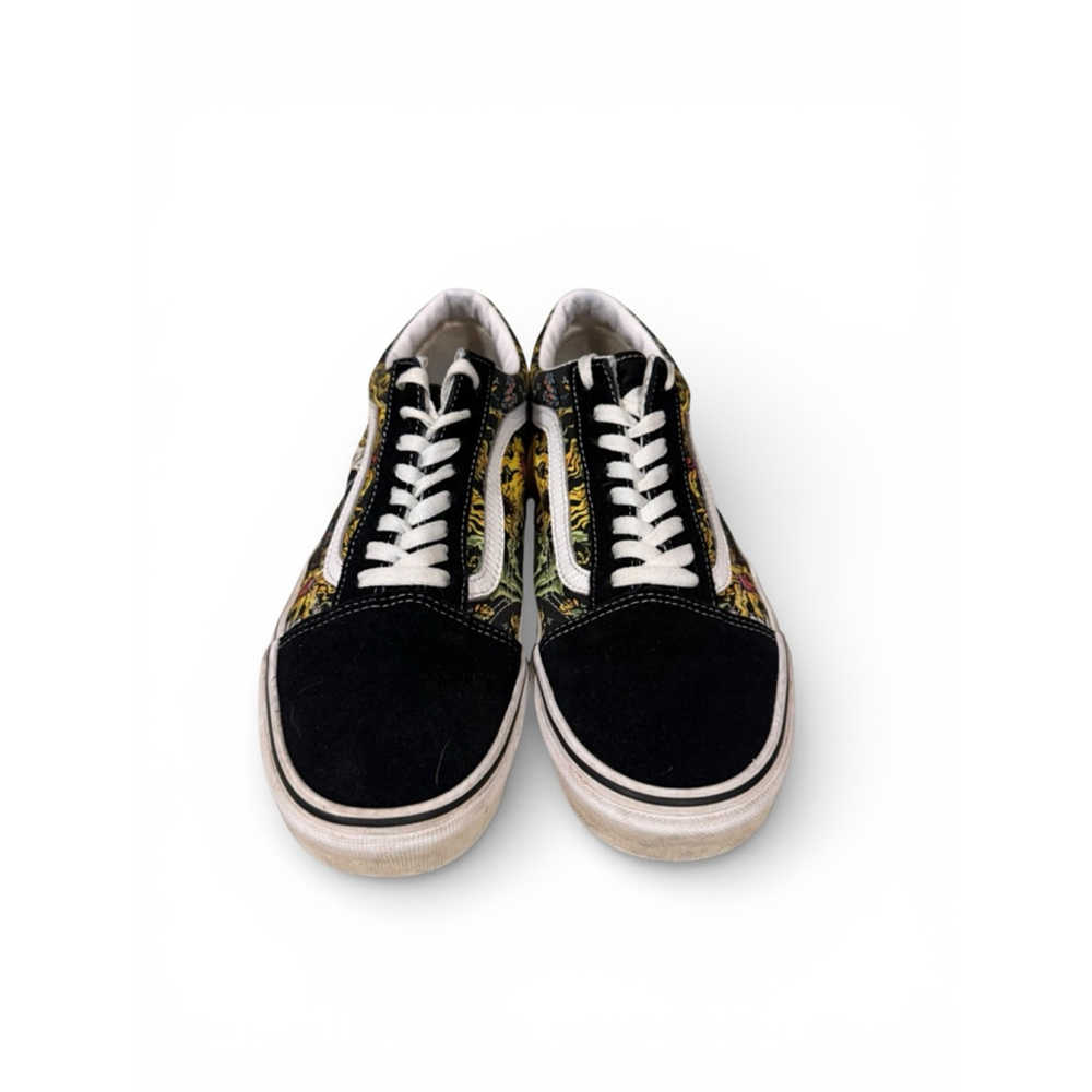 Vans Old Skool Skull Floral Print Black Suede Men's 10.5 Women's 12 - Picture 4 of 8
